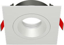 Рамка для модульного светильника "ВАРТОН" FLEX 50 09 квадратная встраиваемая 110х110х45мм RAL9010 поворотная