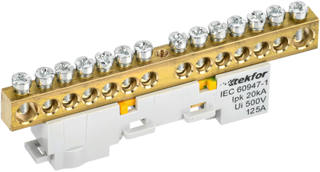 TEKFOR Шина PE "земля" неизол. на унив. держ. 8х12-14-Ж IEK