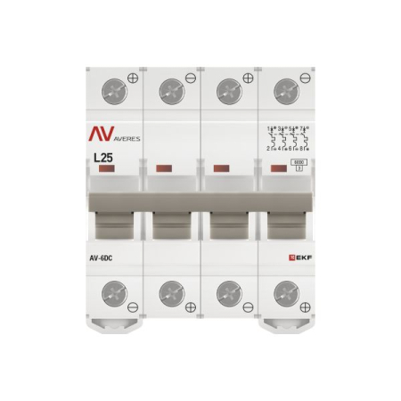 Выключатель автоматический AV-6 DC 4P 25A (L) 6kA EKF AVERES