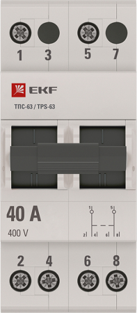Трехпозиционный переключатель ТПС-63 2P 40А EKF PROxima