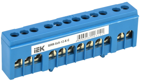 Шина N "ноль" в корп изол на DIN-рейку ШНИ-6х9-12-К-С IEK
