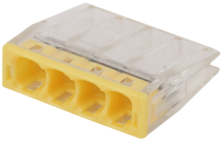 ЭРА NO-224-42 Клемма СМК компактная с пастой, серия 244, 4 отверстия, 0,5-2,5 мм2 (упак. 4 шт.) (80/