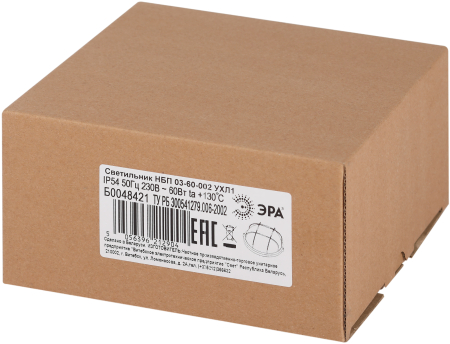 НБП 03-60-002 в инд. упаковке ЭРА 60Вт, Е27, 220В, IP54, У3
