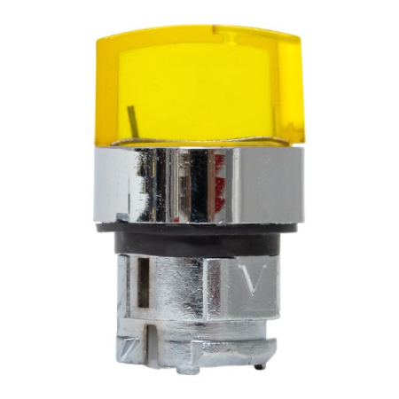 Исполнительный механизм переключателя ХB4 желтый на 2 положения возвратный без фиксации, с подсветкой с короткой ручкой EKF PROxima