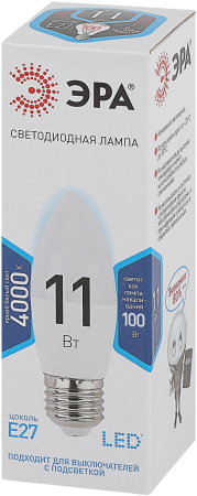 Лампа светодиодная Эра LED B35-11W-840-E27 (диод, свеча, 11Вт, нейтр, E27)