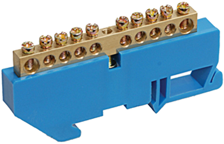 Шина N "ноль" на DIN-изол ШНИ-8х12-16-Д-С IEK