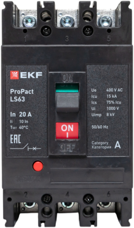 Автоматический выключатель LS63 15кА 3P 20А ProPact EKF