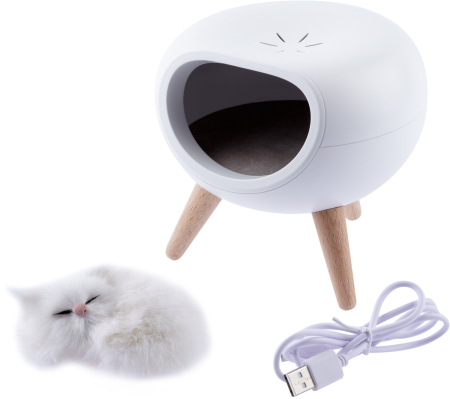 NLED-467-1W-W  Детский ночник - светильник светодиодный ЭРА NLED-467-1W-W котик белый