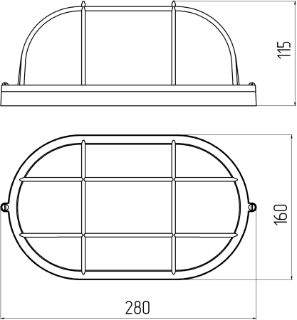 НБП 04-100-002 в инд. упаковке ЭРА Светильник Акватермо ал/стекло решетка IP54 E27 max 60Вт 280х160