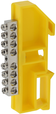 NO-222-91-1  Шина ЭРА NO-222-91-1 PE земля на DIN-изоляторе ШНИ-6х9-8 никелированная Д-Желтый