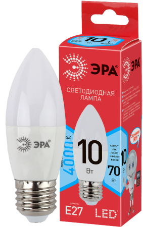 Лампа светодиодная Эра ECO LED B35-10W-840-E27 (диод, свеча, 10Вт, нейтр, E27)