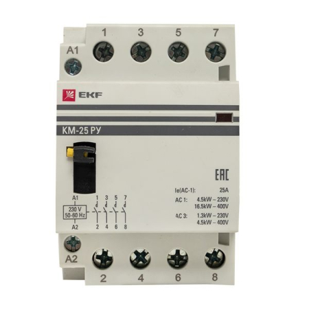 Контактор модульный КМ РУ 63А 4NO (3 мод.) EKF PROxima