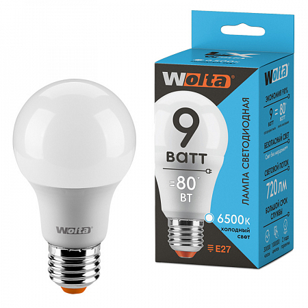 Лампа LED WOLTA A60 9Вт 720лм Е27 6500К    1/50