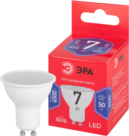 LED MR16-7W-865-GU10 R ЭРА (диод, софит, 7Вт, хол, GU10) (10/100/4800)