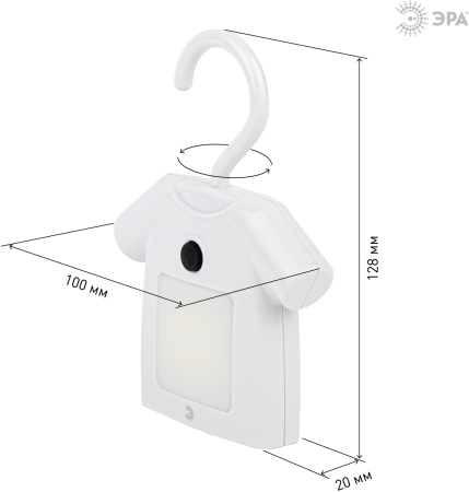 ЭРА светильник-ночник NLED-485-1W-SW-W белый (48/1344)