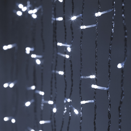Светодиодная новогодняя гирлянда ЭРА  ЕNIGW - 400W Занавес 8 режимов 3*3 м холодный белый 320 LED IP20 220 V