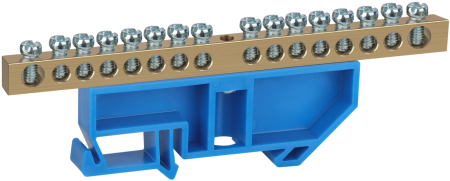 Аксессуары для клемм  ЭРА NO-222-49  Шина N "ноль" на DIN-изол ШНИ-6х9-16-Д-синий