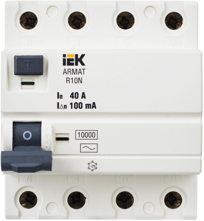 ARMAT ВДТ R10N 4P 40А 100мА тип AC IEK