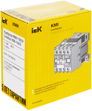 Контактор КМИ-11810 18А 230В/АС3 1НО IEK