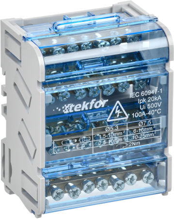 TEKFOR Шины на DIN-рейку (кросс-модуль) ШНК 4х7 3L+PEN IEK