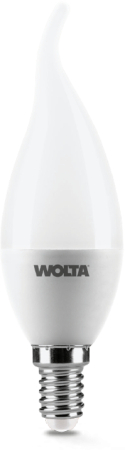 Светодиодная лампа WOLTA 25WCD10E14 "Свеча на ветру" CD37 10Вт 825лм 6500К Е14  1/50