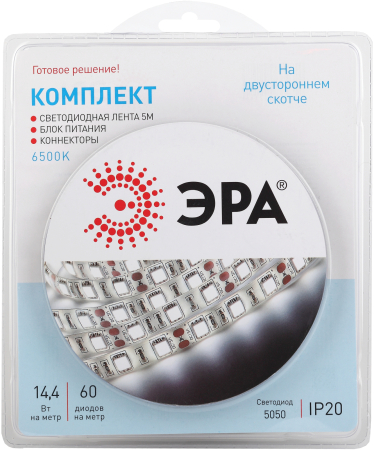 Светодиодные ленты_49 напр  ЭРА 5050kit-14,4-60-12-IP20-6500-5m