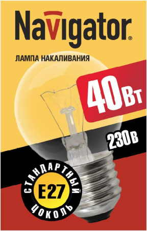Лампа Navigator 94 310 NI-C-40-230-E27-CL (КНР)