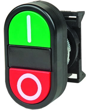 Кнопка двойная плоская с линзой для подсветки