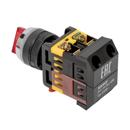 Переключатель ANC-22 2P красный с подсветкой 220В NO+NC EKF PROxima