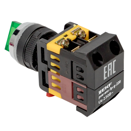 Переключатель ANC-22 3P зеленый с подсветкой 220В NO+NC EKF PROxima