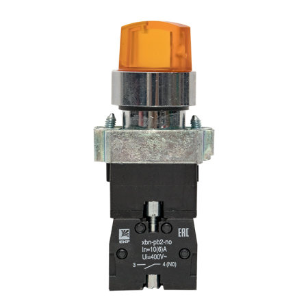 Переключатель BD21 2P c желтой подстветкой 24В NO EKF PROxima
