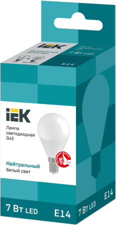 Лампа светодиодная ECO G45 шар 7Вт 230В 4000К E14 IEK