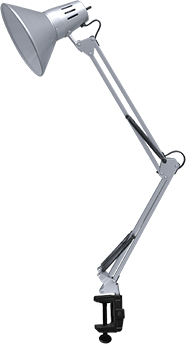 Светильник настольный под лампу СНС-13С на струбцине 60Вт E27 СЕРЕБРО (коробка) IN HOME