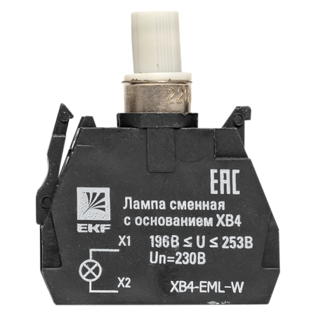 Лампа сменная c основанием XB4 белая  230В EKF PROxima