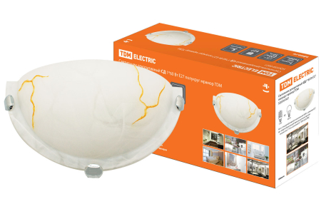 Светильник декоративный СД 1*60 Вт E27 полукруг мрамор (в индивид. коробке) TDM