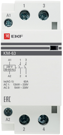 Контактор модульный КМ 63А 2NО (2 мод.) EKF PROxima