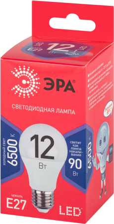 LED A60-12W-865-E27 R ЭРА (диод, груша, 12Вт, хол, E27) (10/100/1500)