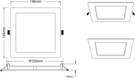 Светильник LED 2-9  ЭРА светодиодный квадратный LED 9W 220V 6500K