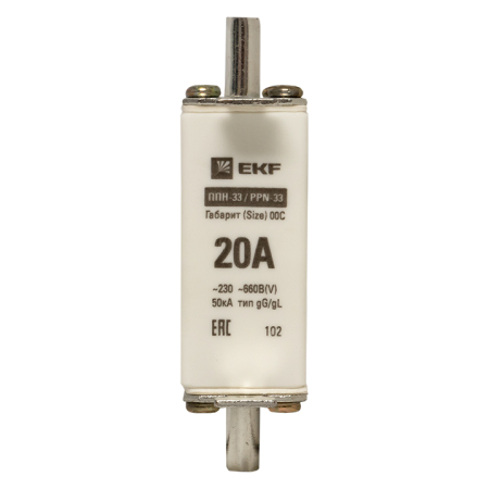 Плавкая вставка ППН-33 100/ 20А габарит 00С EKF PROxima