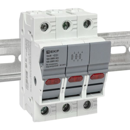 Предохранитель-разъединитель DF 10х38 3Р (тип ПВЦ)  EKF