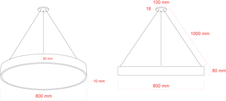 SPO-132-W-40K-088  Светильник LED ЭРА Geometria SPO-132-W-40K-088 Ring 88Вт 4000К 6000Лм IP40 800*80 белый подвесной драйвер внутри