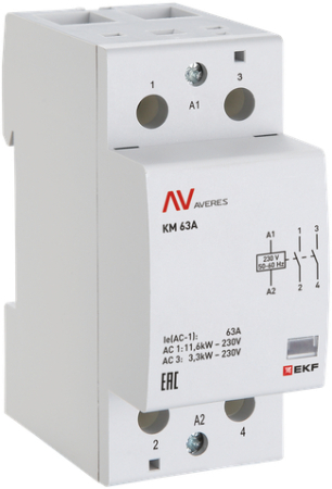 Контактор модульный КМ 63А 2NО 48VAC (2 мод.) AVERES EKF