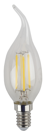 Лампа светодиодная Эра F-LED BXS-5W-840-E14 (филамент, свеча на ветру, 5Вт, нейтр, E14)