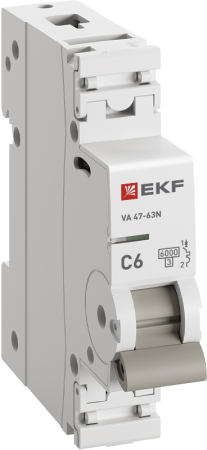 Автоматический выключатель 1P 6А (C) 6кА ВА 47-63N EKF PROxima
