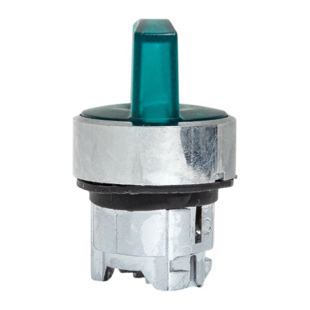 Исполнительный механизм переключателя ХB4 зеленый на 2 положения с фиксацией, с подсветкой с короткой ручкой IP65 EKF