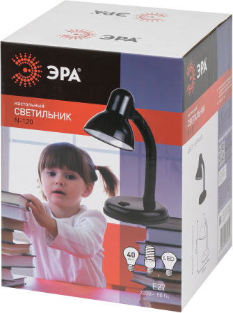 Настольный светильник ЭРА N-120-E27-40W-BK черный
