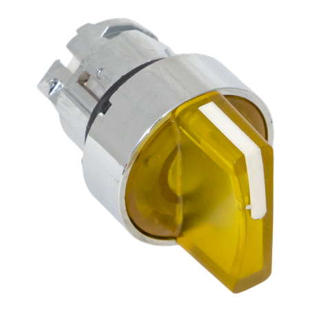 Исполнительный механизм переключателя ХB4 желтый на 2 положения возвратный без фиксации, с подсветкой с короткой ручкой EKF PROxima