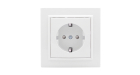 Минск Розетка 1-местная СП с заземлением 16А белая с защ. штор. EKF Basic