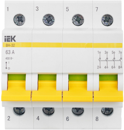 Выключатель нагрузки (мини-рубильник) ВН-32 4Р 63А IEK