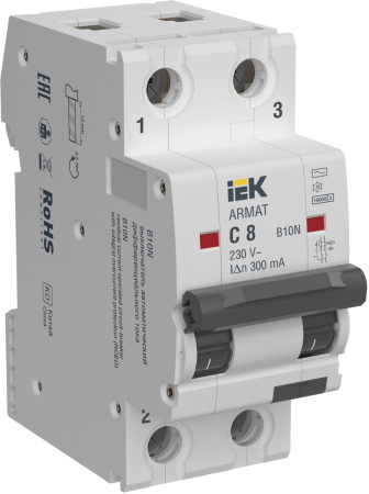 ARMAT АВДТ B10N 2P C8 300мА тип AC IEK